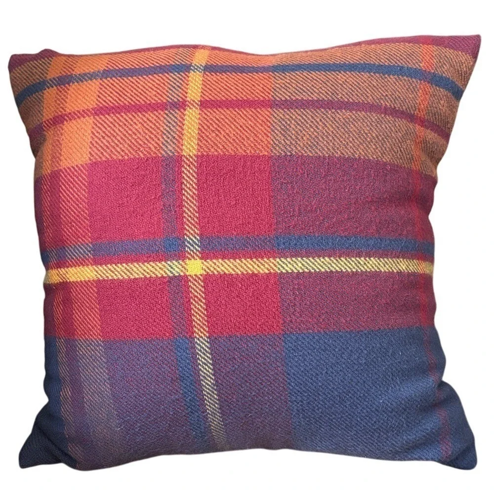 Sonoma Oversized Fall Plaid Square Throw Pillow (Red, Orange, Blue, Purple) 20